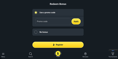 Activate the promo code Activate the promo code